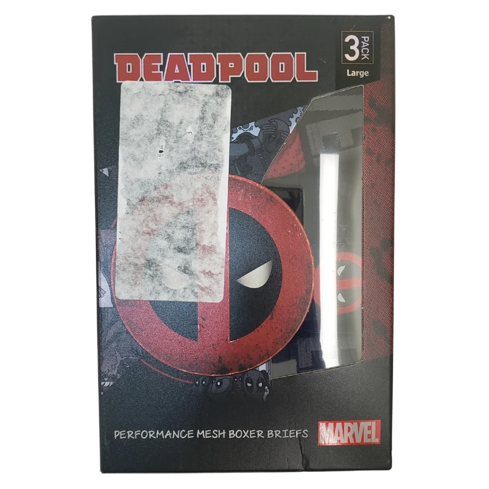 Marvel Men's Deadpool Performance Mesh Boxer Briefs Large NWT!